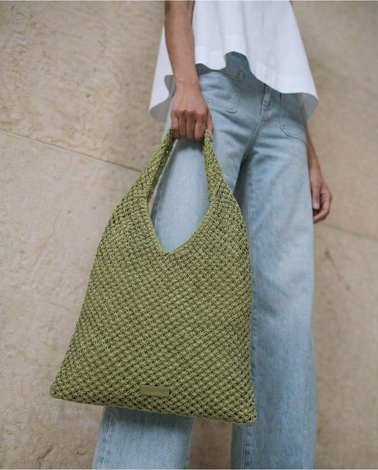Raffia shoulder bag Light Green