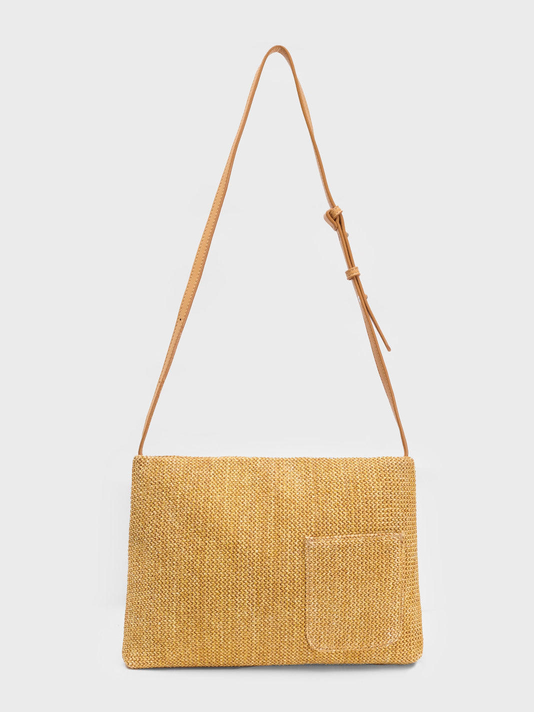 Straw shoulder bag ochre
