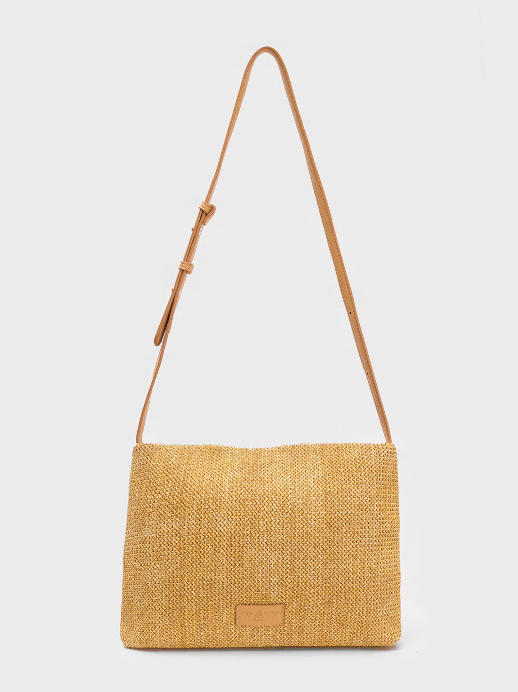 Straw shoulder bag ochre