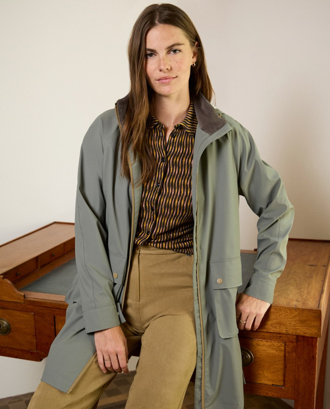 Waterproof raincoat with fleece