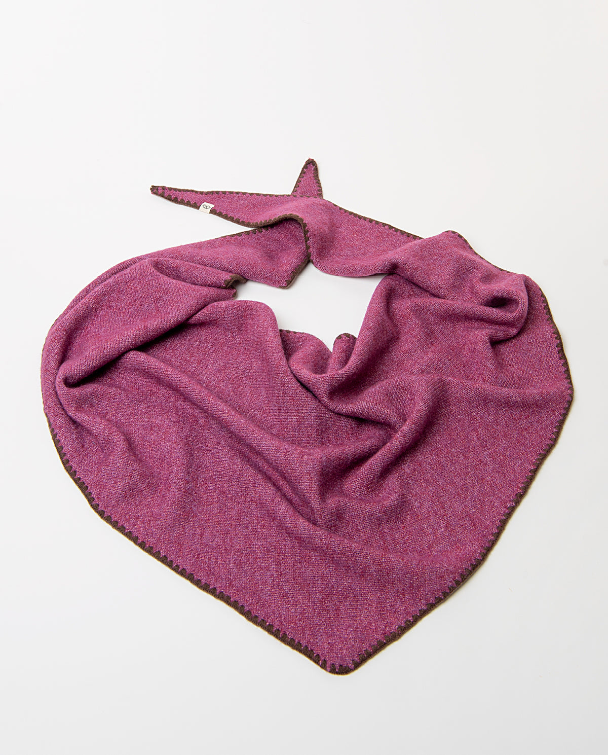 Scalloped knit bandana Dark Pink