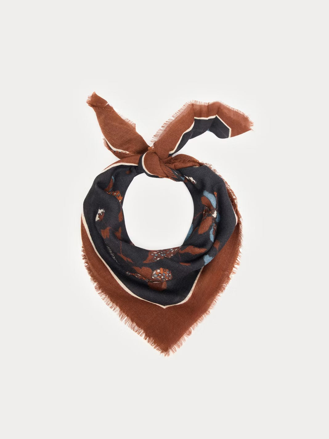 Geometric Flowers scarf Black