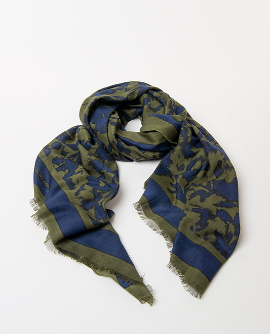 Scarf abstract print Navy