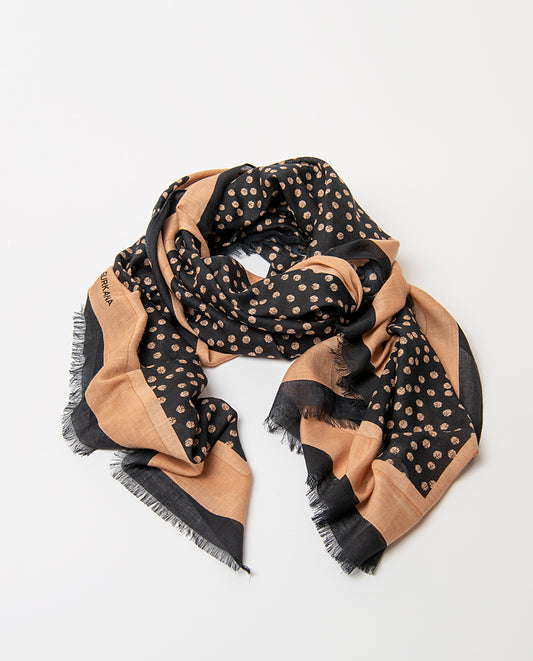 Scarf polka dots print Black