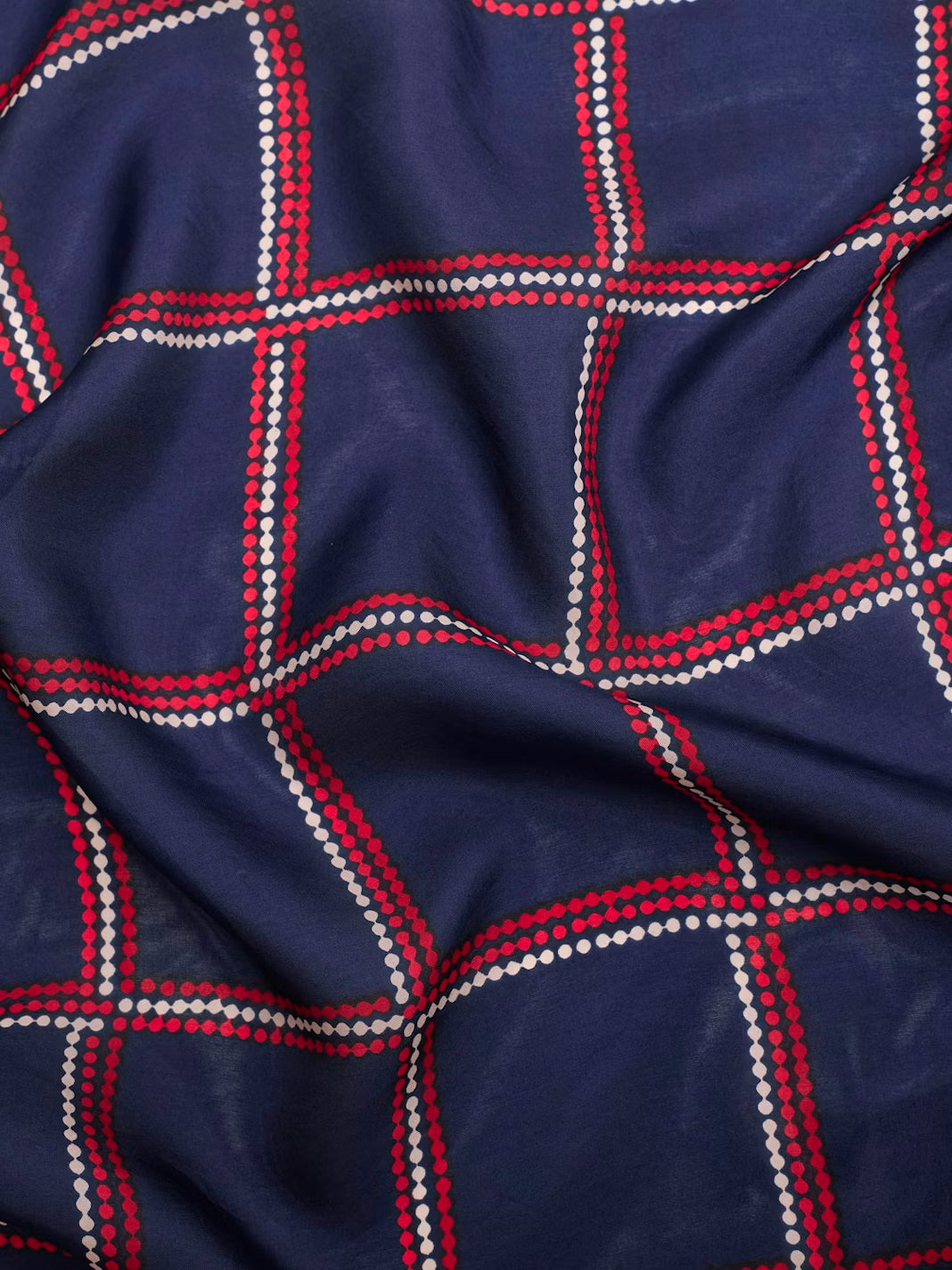 Checks & Flowers scarf Navy