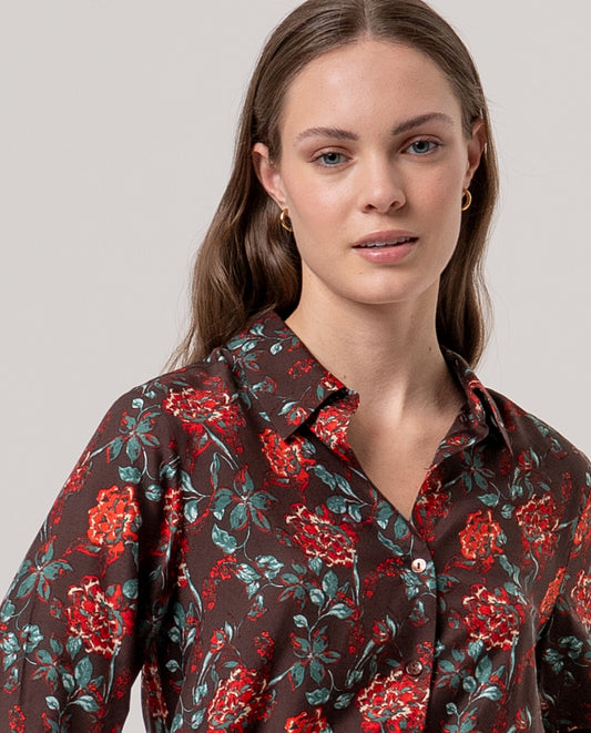 Shirt floral Chocolate