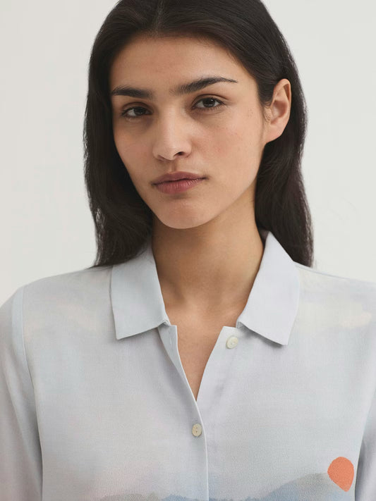 Penelope print shirt Turquoise