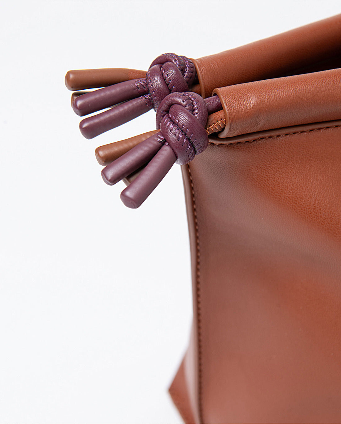 Bicolor double handle shopper bag Cinamon