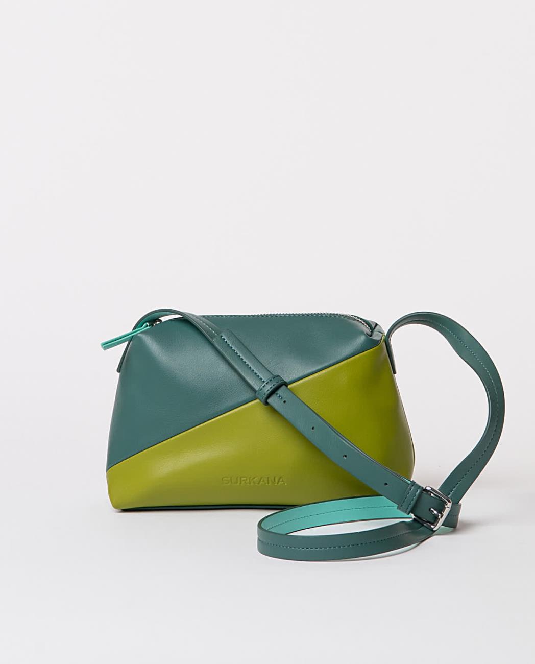 Bicolor shoulder bag green