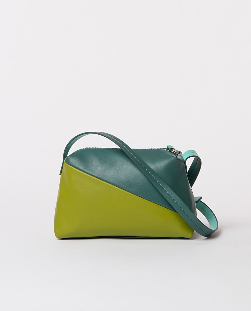 Bicolor shoulder bag green