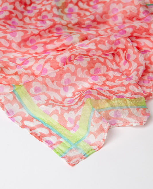 Square silk scarf pink