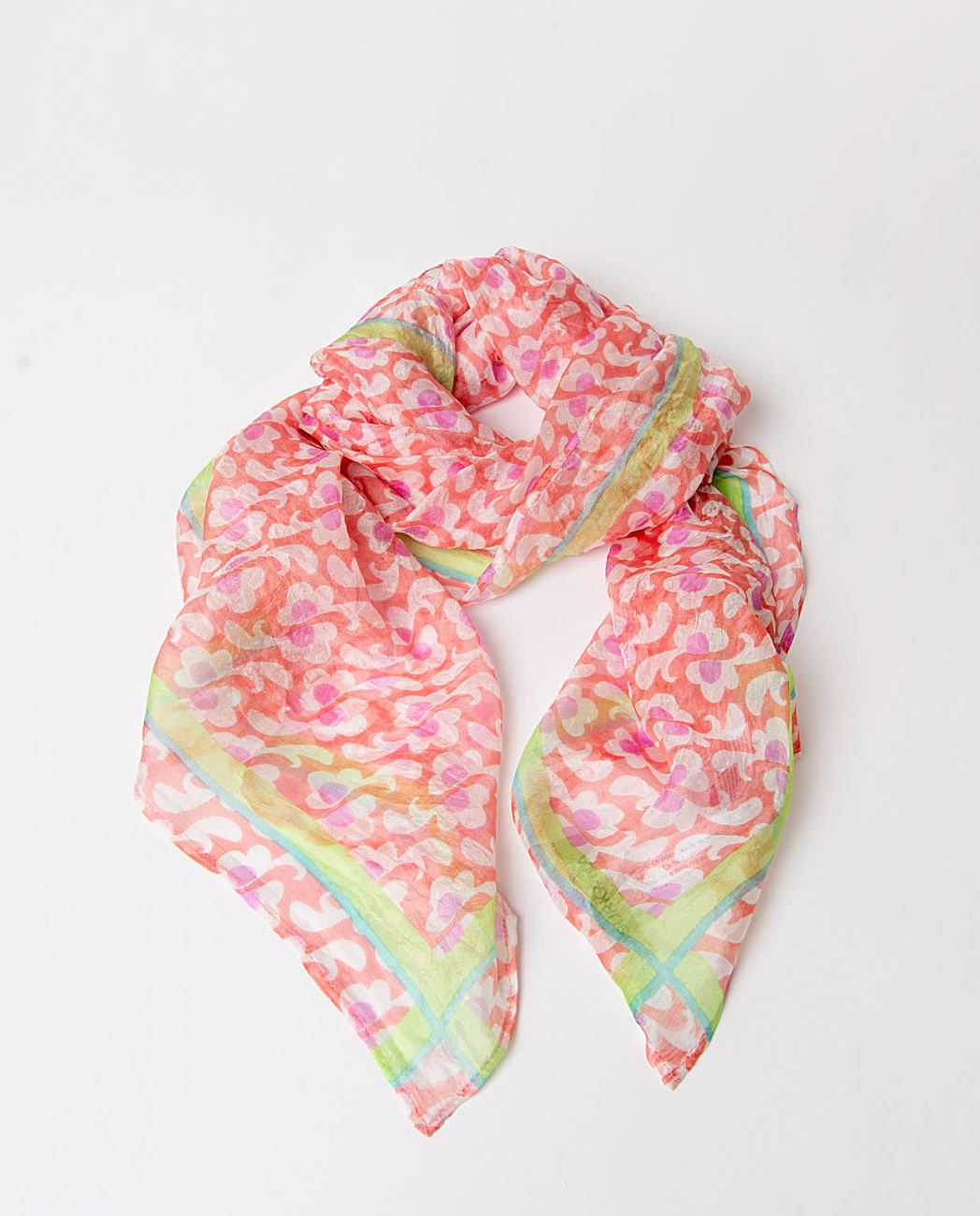 Square silk scarf pink