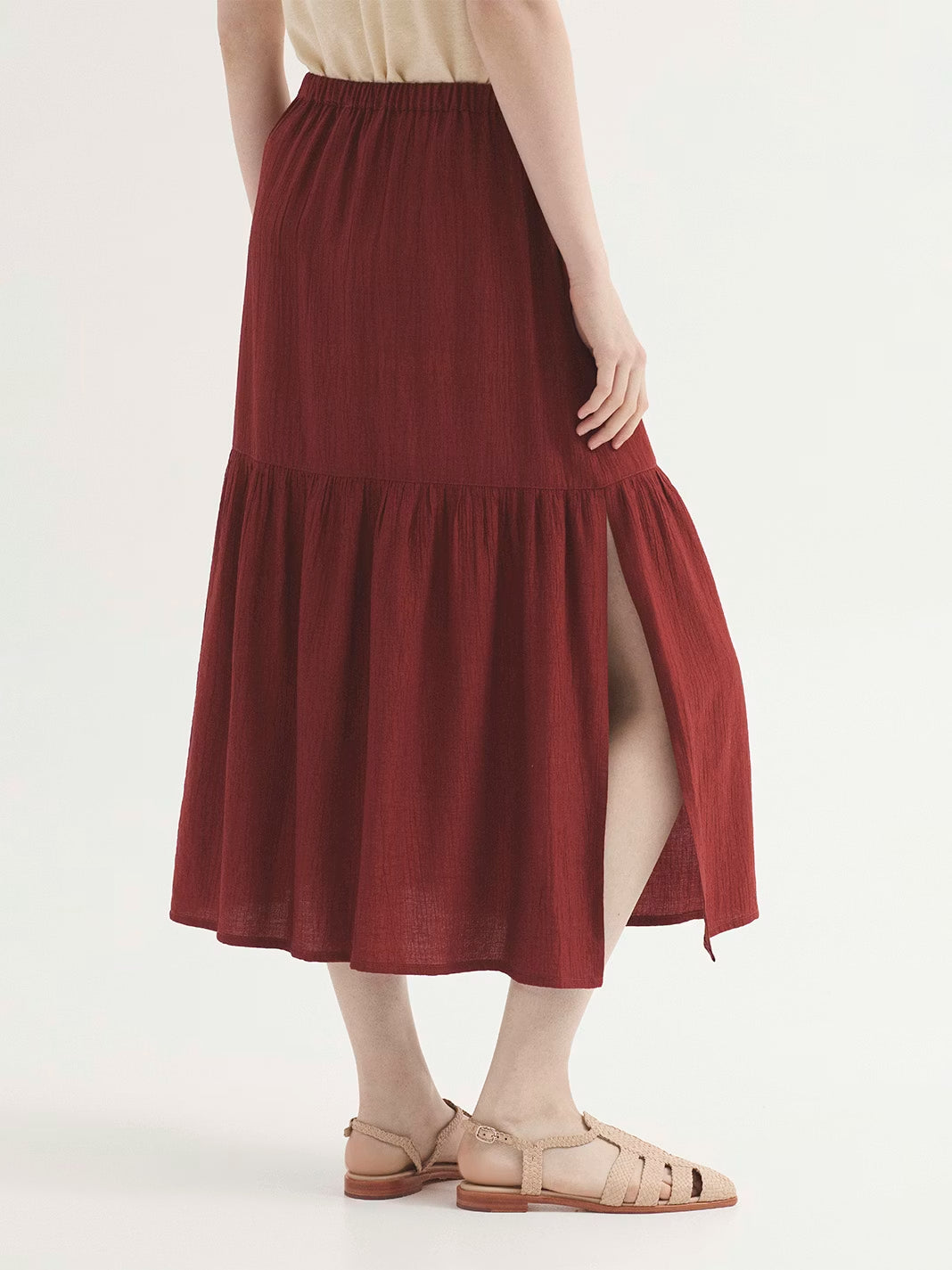 Ruffle skirt Intense Terracotta