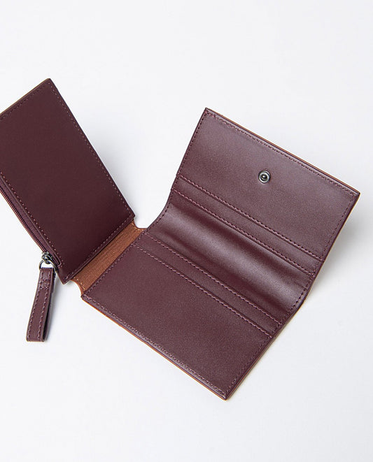 Small bi-color wallet Camel