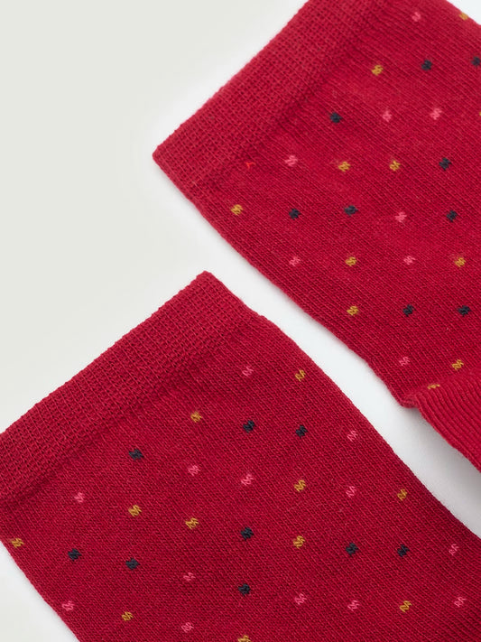 Polka dot socks Red