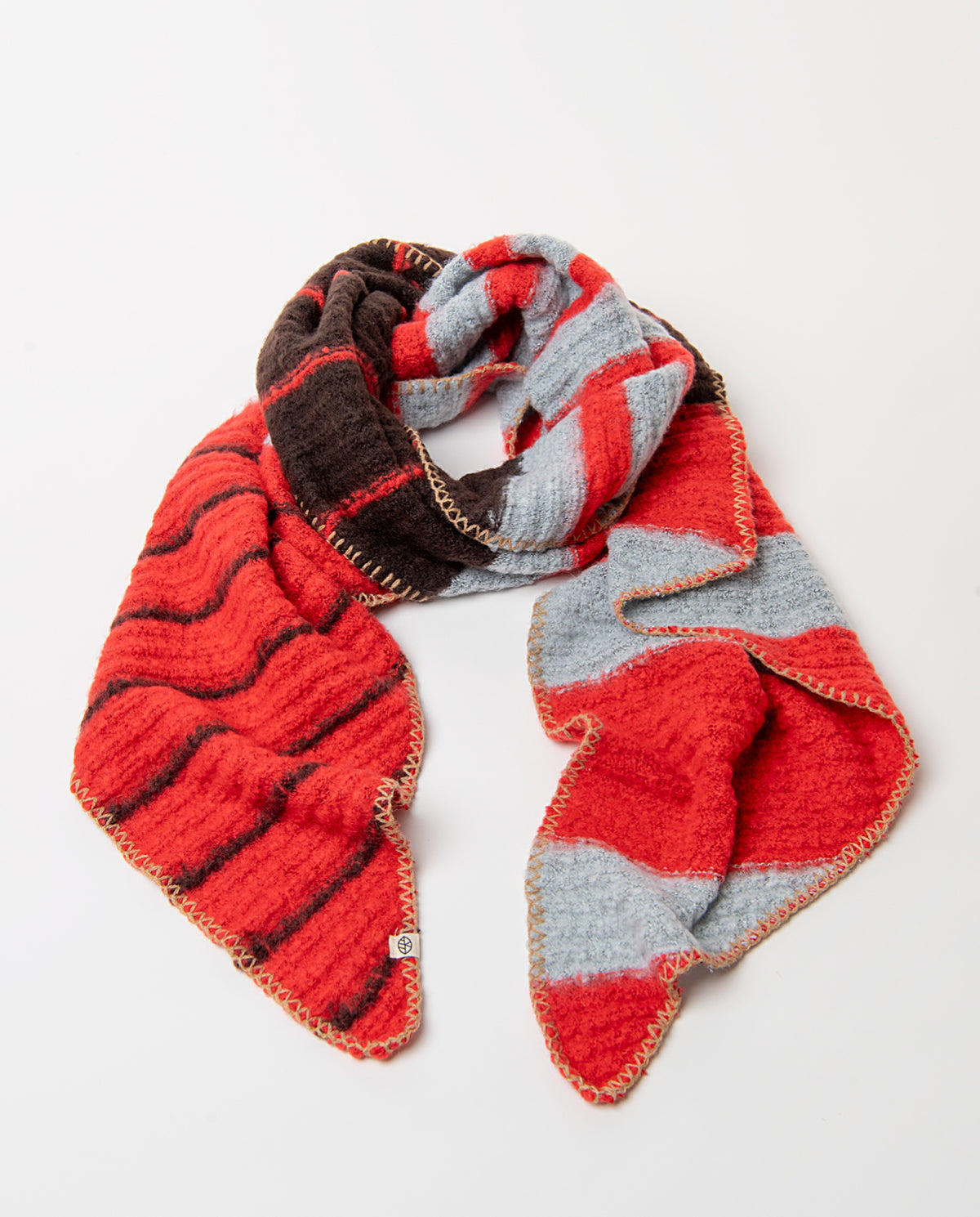 Stripped knit scarf Maroon