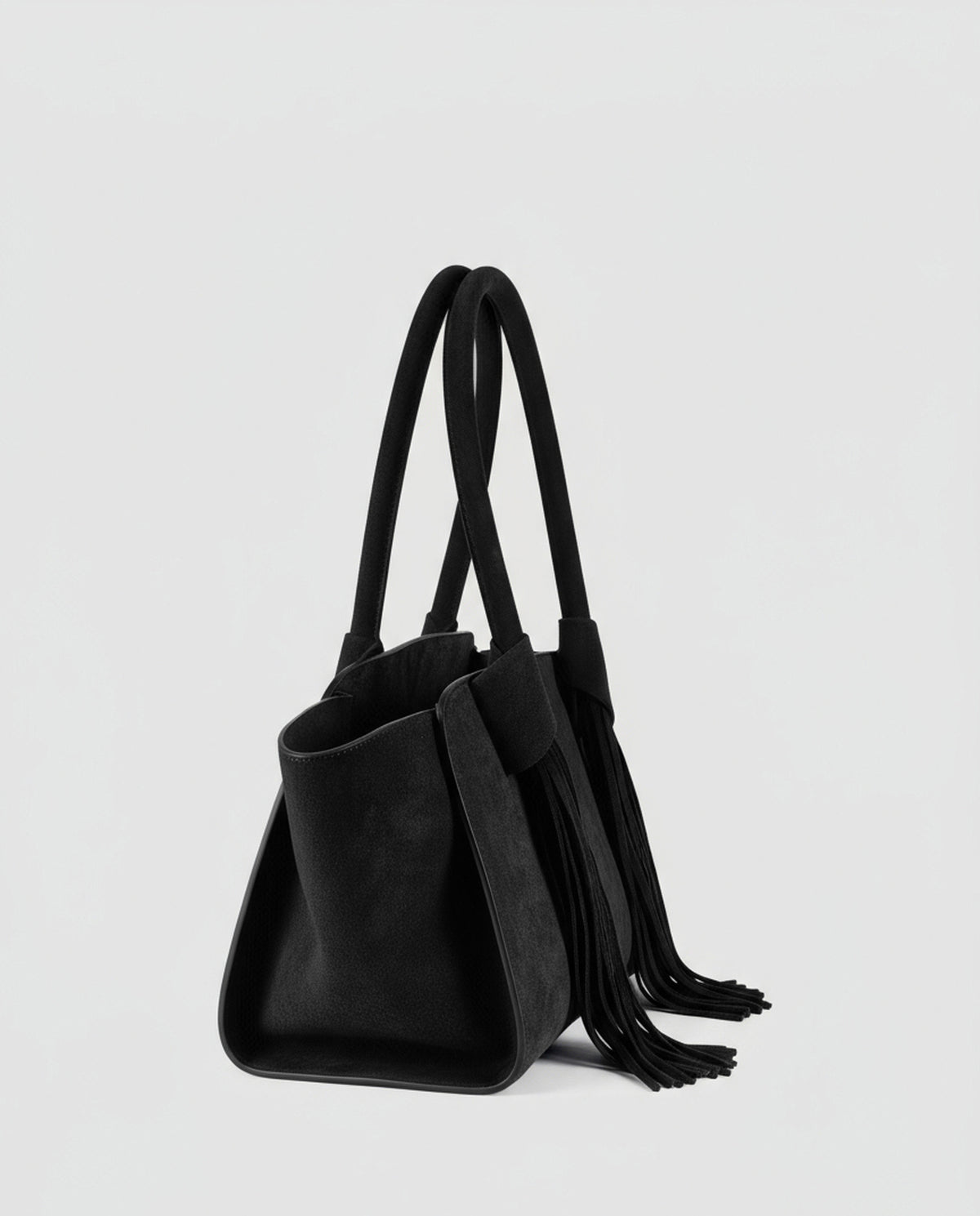 Suede shopper bag Black