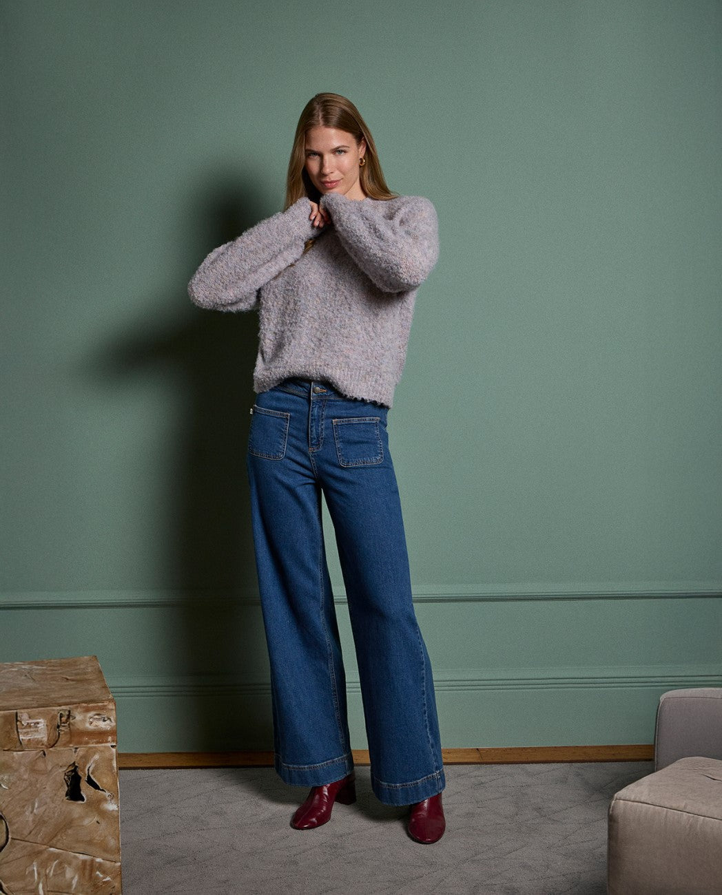 Bouclé knitted sweater Levander