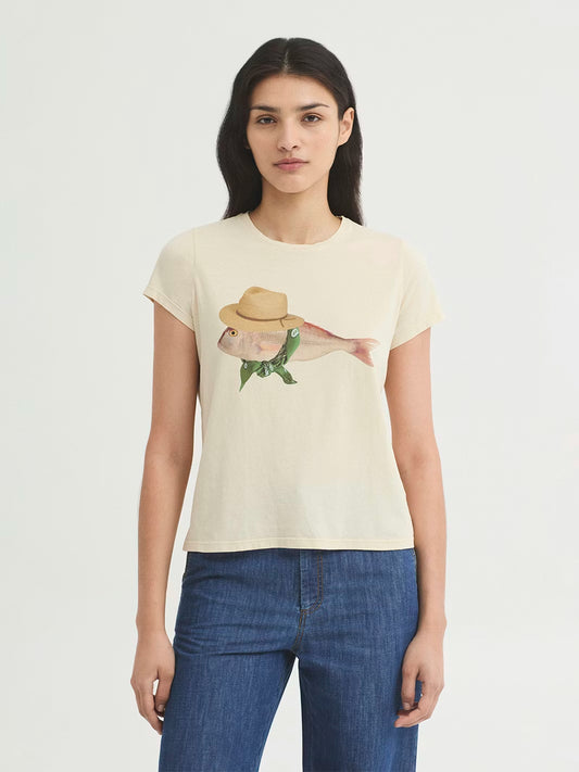 Bandana Fish print T-shirt Ecru