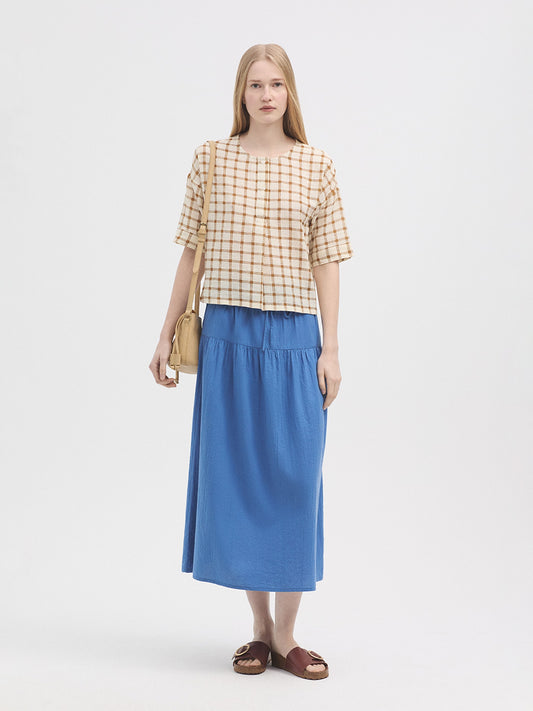 Garden Checks top ecru