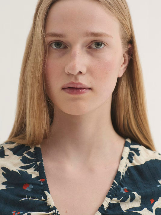 Penelope Flowers print top Ecru