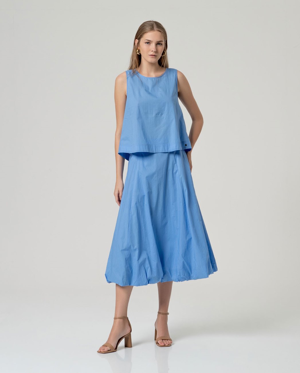 Round Neck Top Dusty Blue