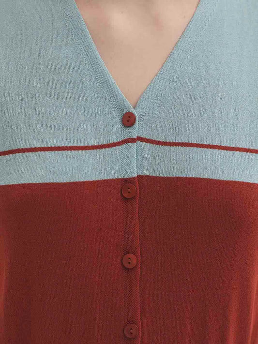 Buttoned Vest Terracotta