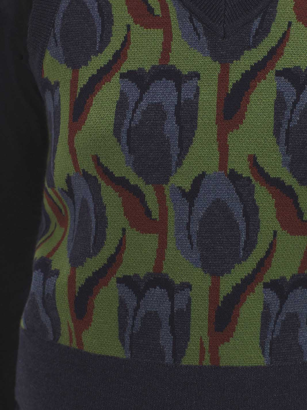 Knit jacquard "tulips print"vest