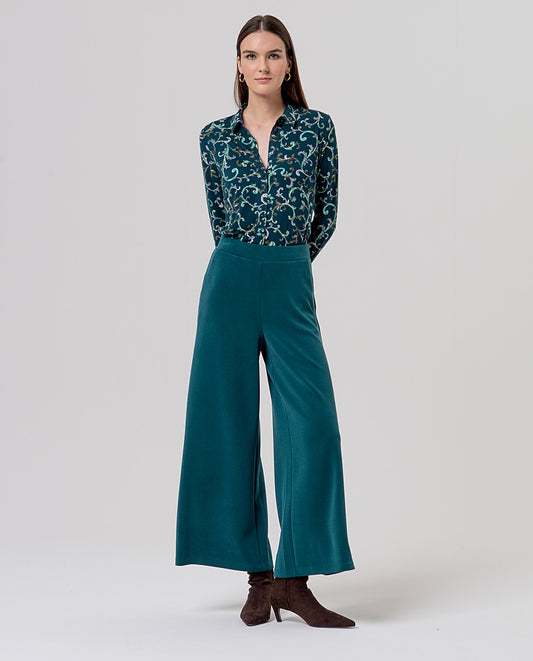Wide leg trousers Petrol