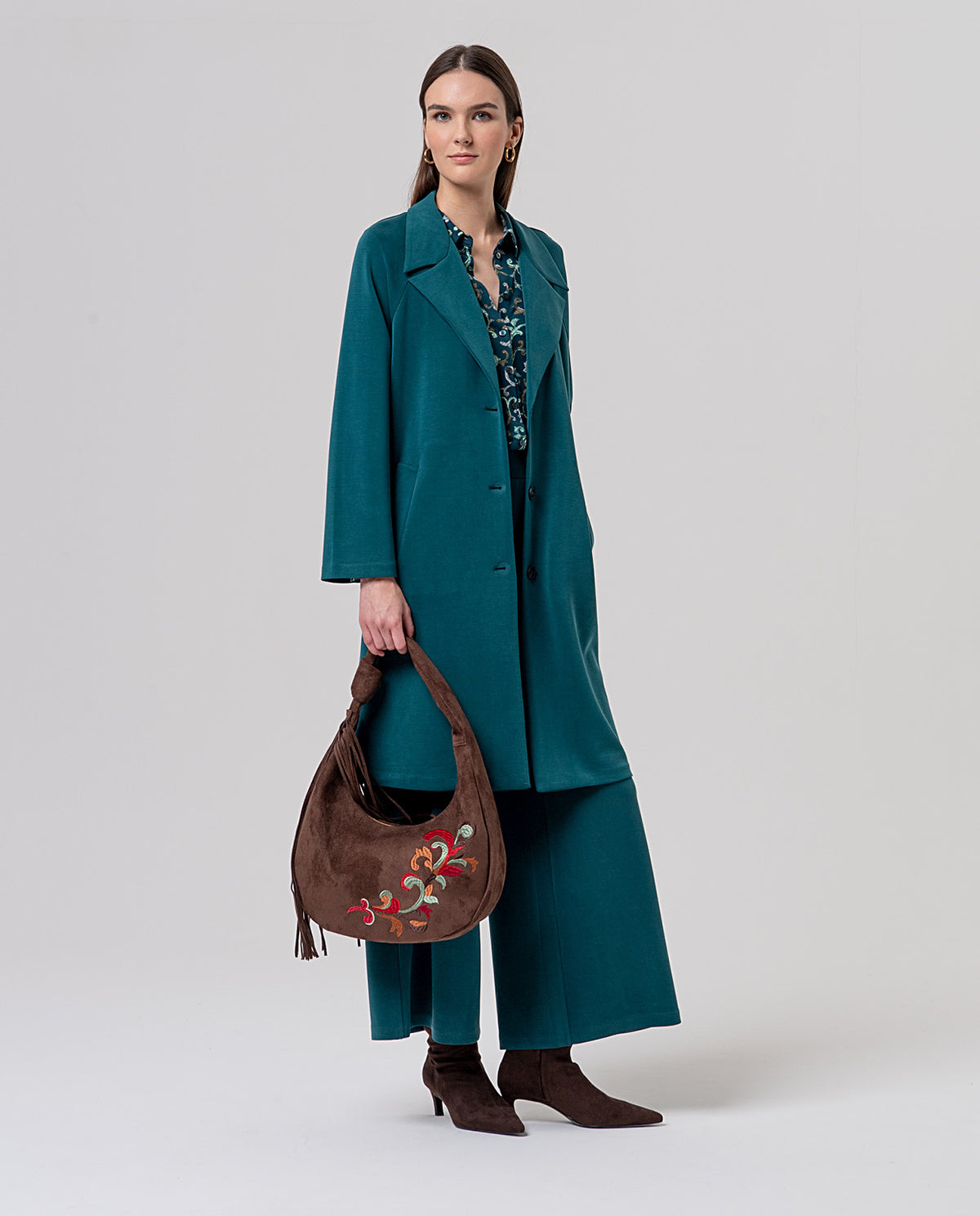 Wide leg trousers Petrol