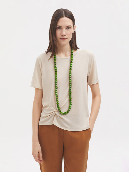 Wooden bead necklace green