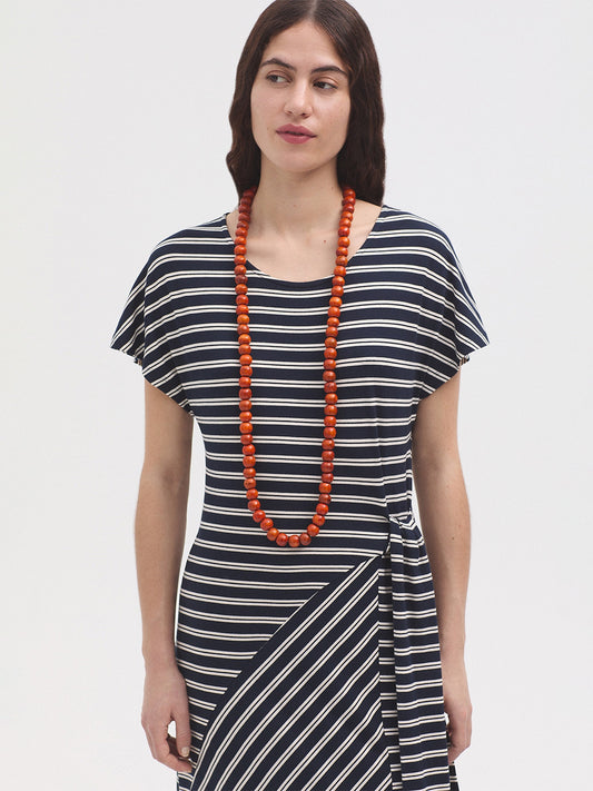 Wooden bead necklace orange