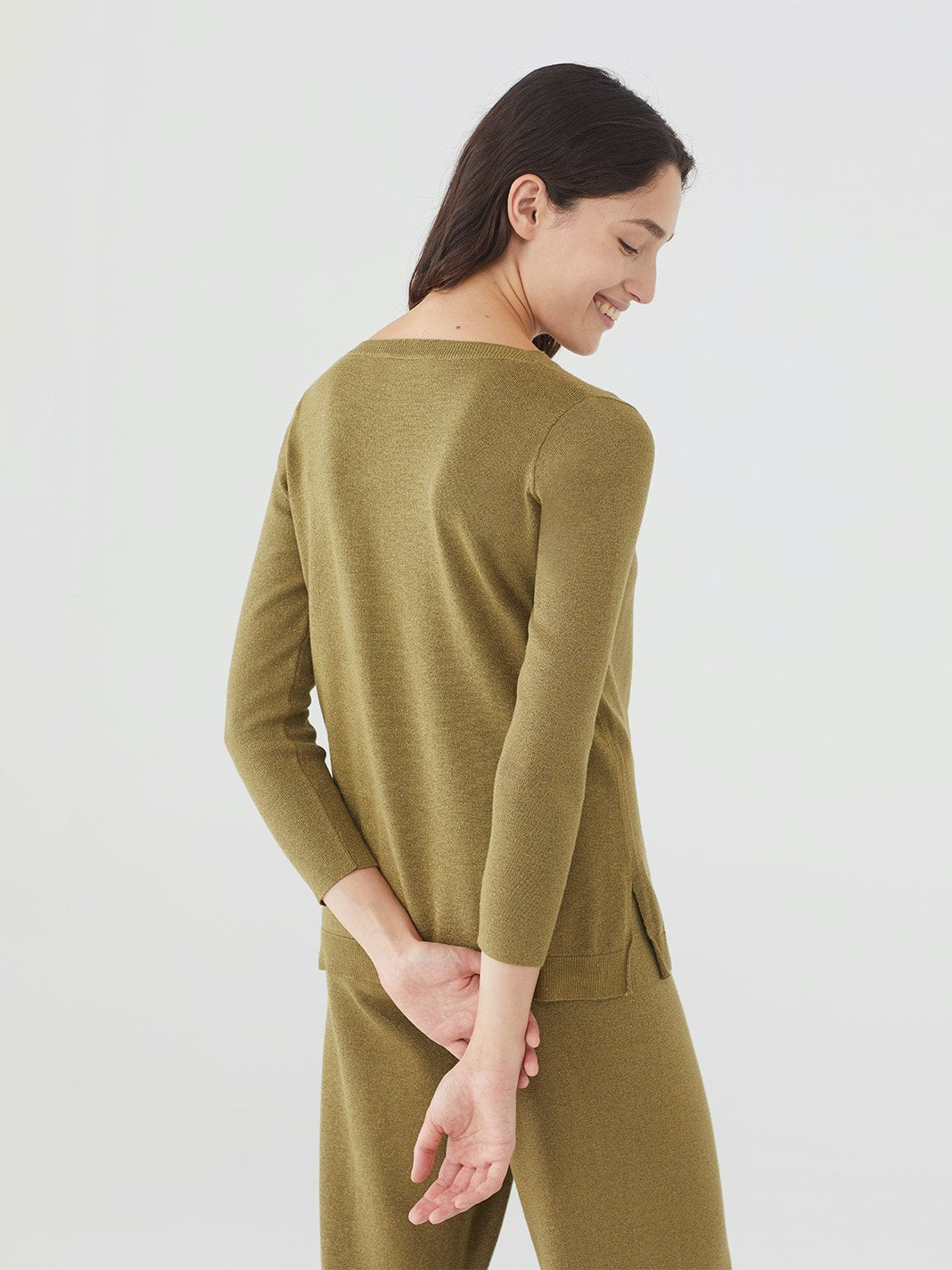 Boat neckline sweater