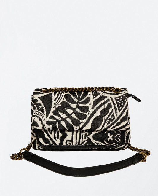 Quilted jacquard shoulder bag