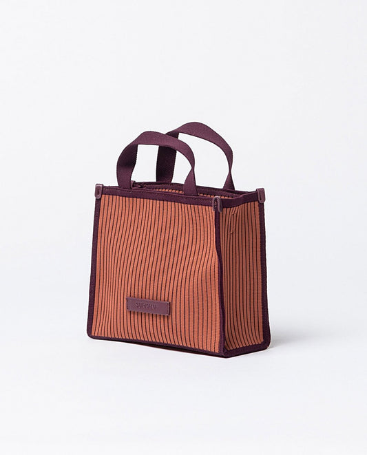 Knitted mini shopper bag Burgundy