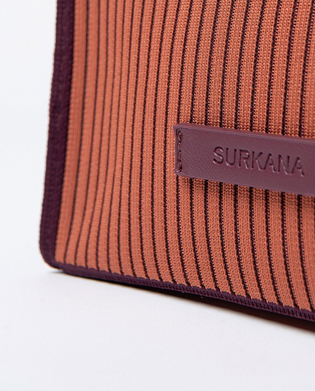 Knitted mini shopper bag Burgundy