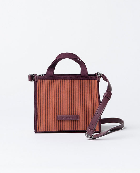 Knitted mini shopper bag Burgundy