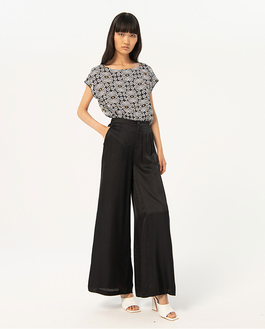 Satin wide pants