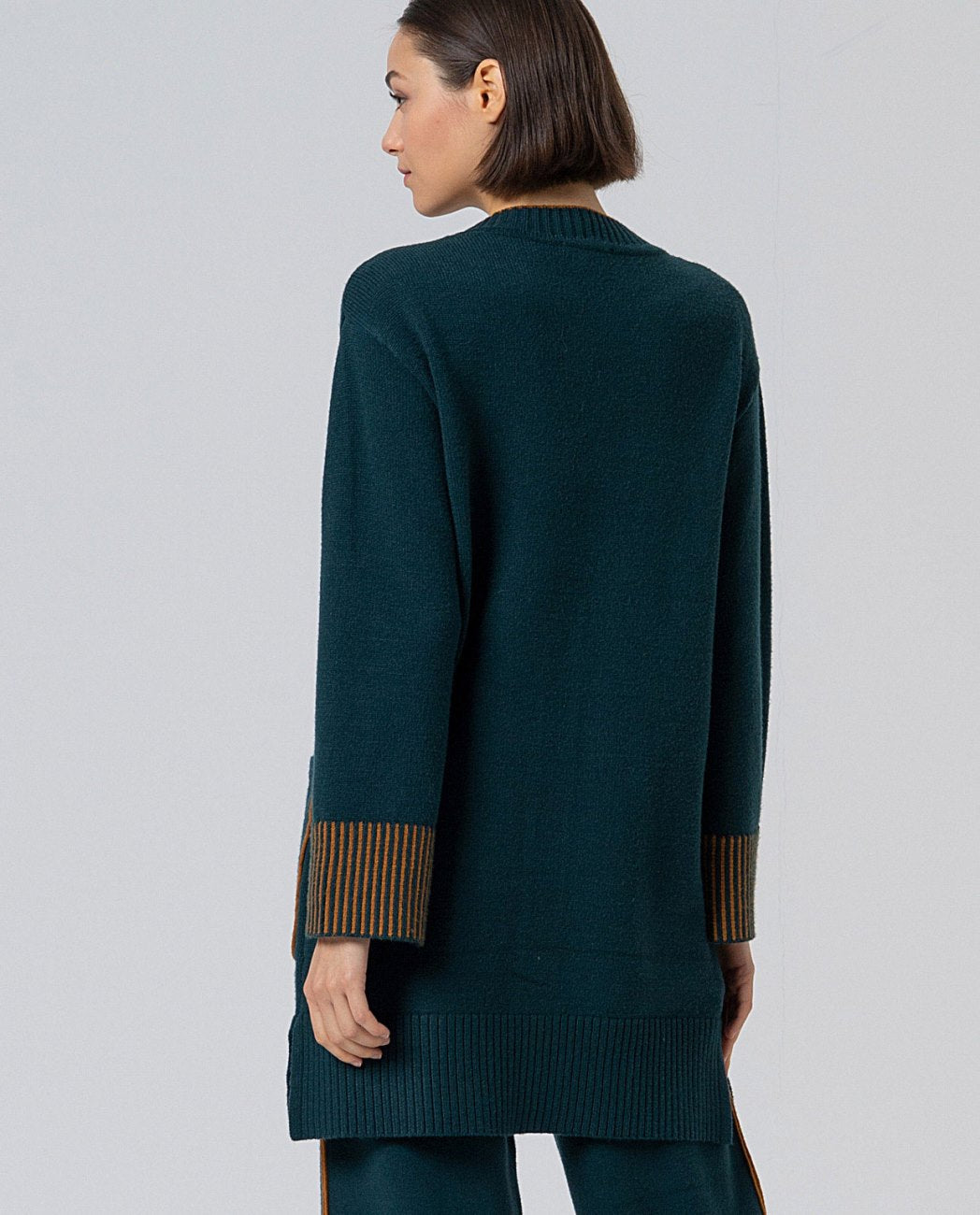 Long cardigan with pockets green