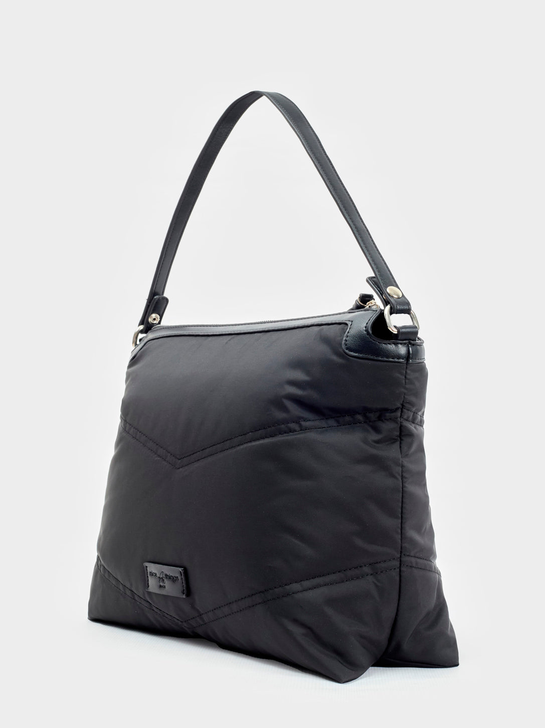 Quilted nylon shoulder bag