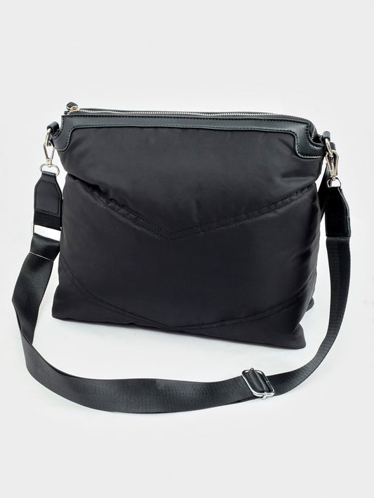 Quilted nylon shoulder bag