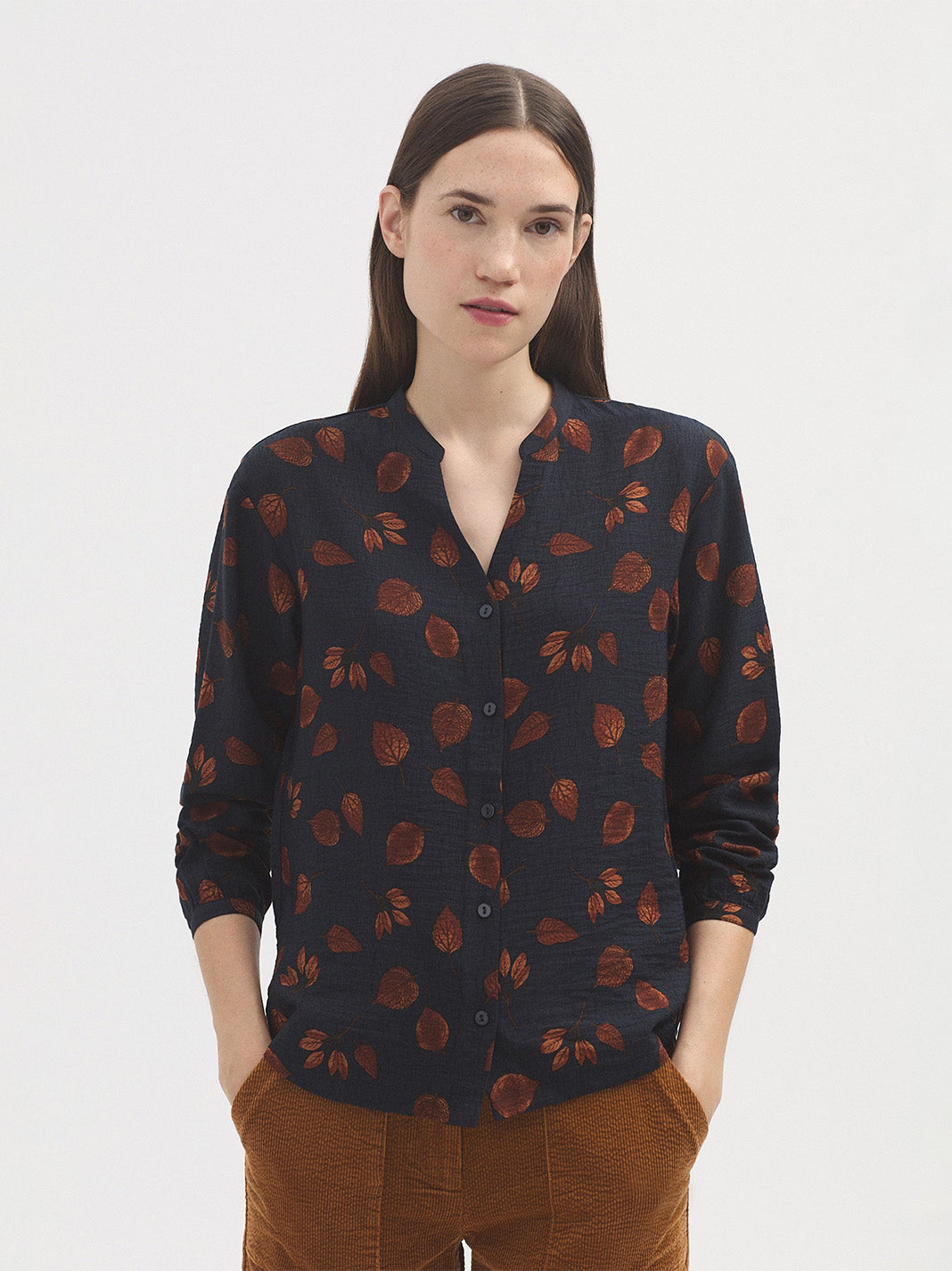 Blouse with forest print