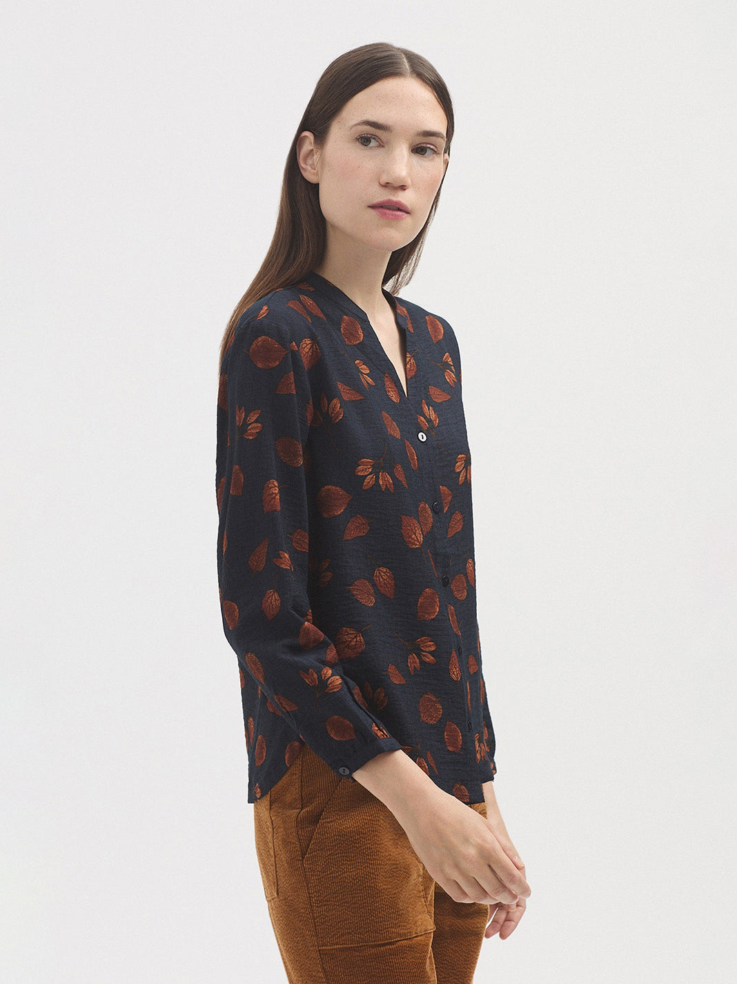 Blouse with forest print