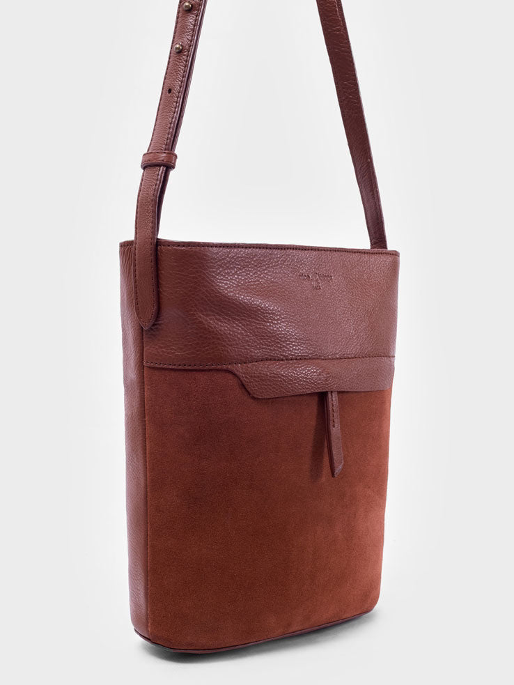 Leather bucket bag