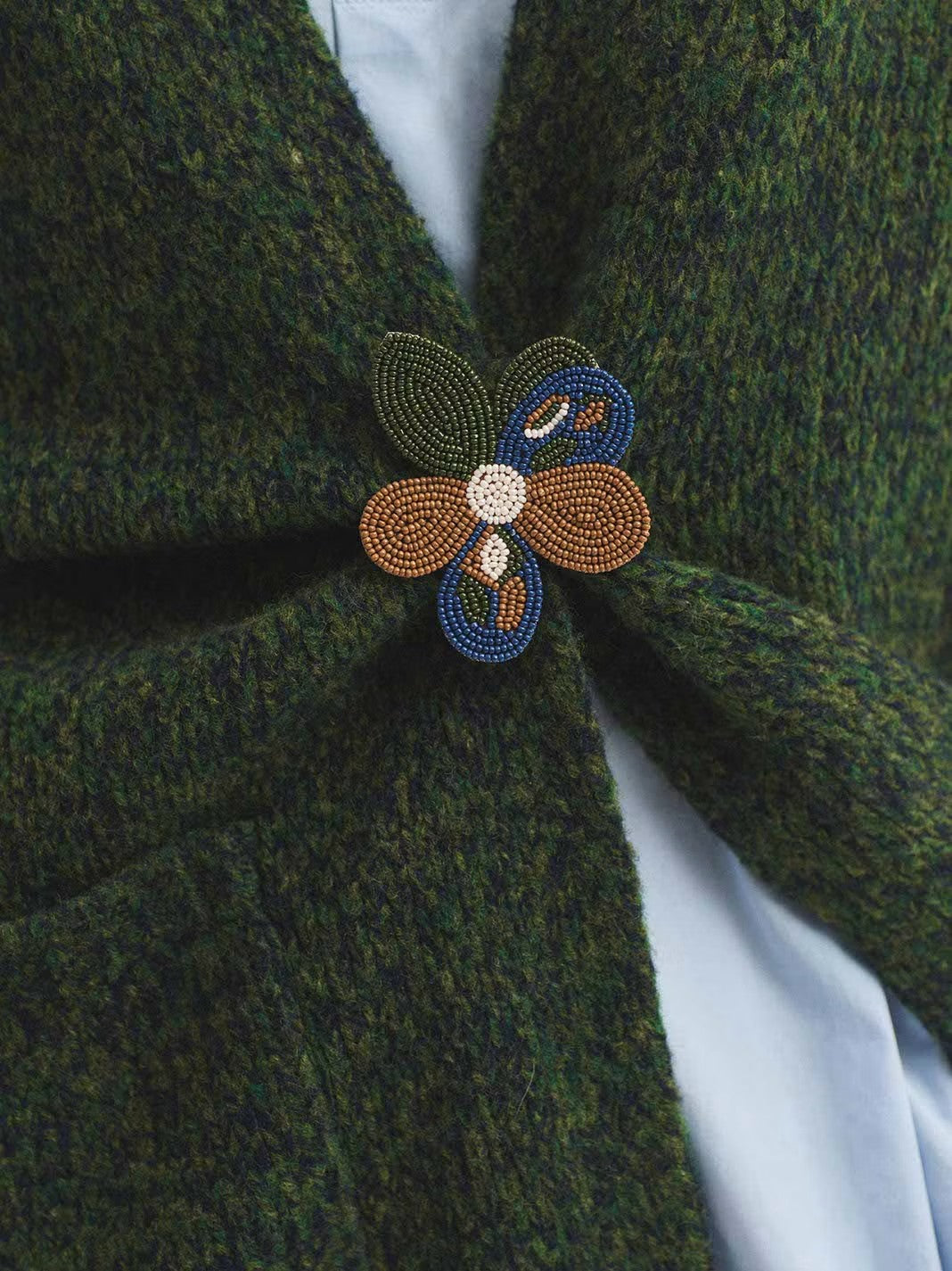 Flowers brooch Green