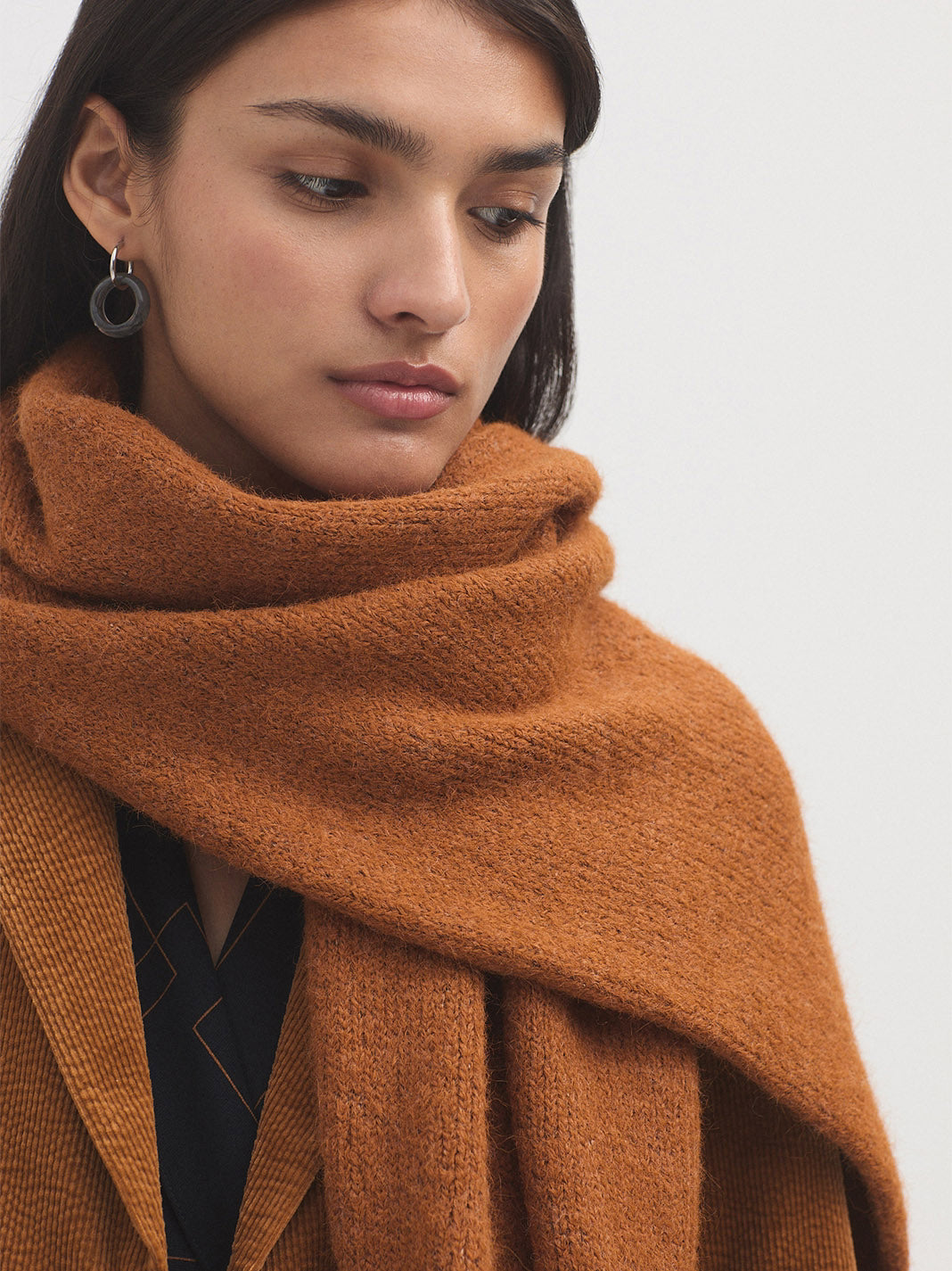 Plain light brown scarf