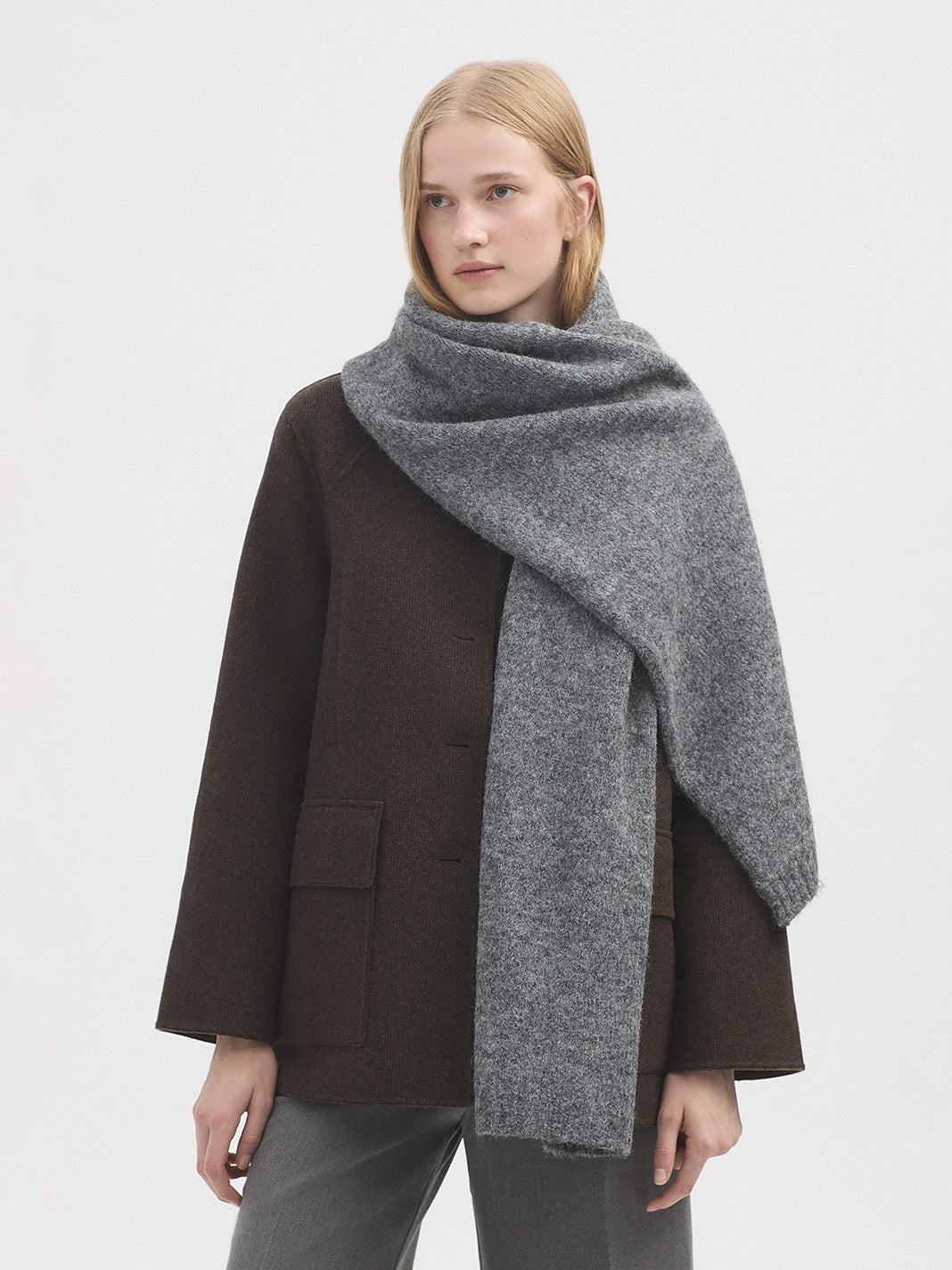 Plain gray scarf