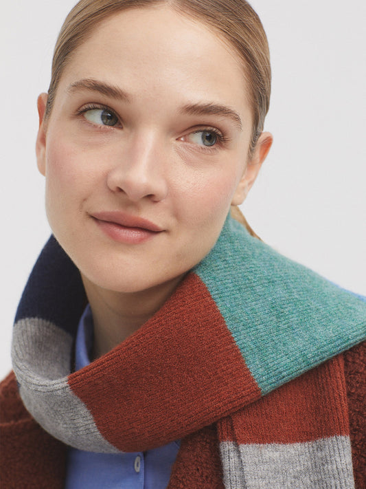 Coloured striped scarf