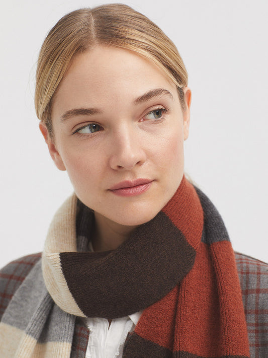 Coloured striped scarf