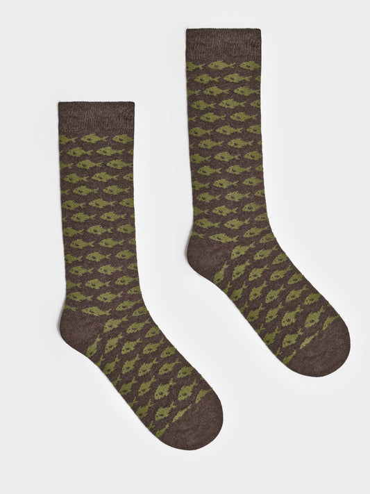 Pixel Fish long socks